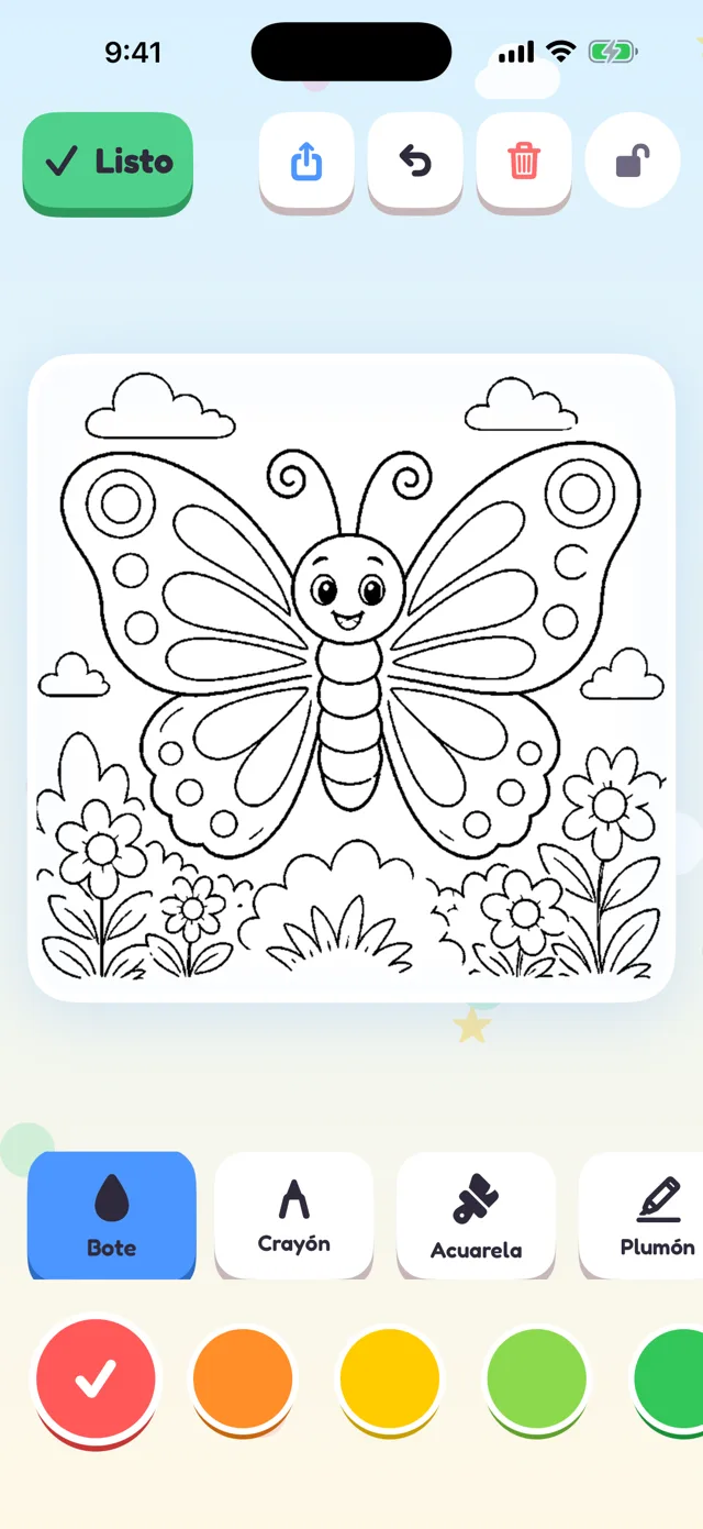 Pantalla de Momu: Dibuja y colorea lo que se imagine